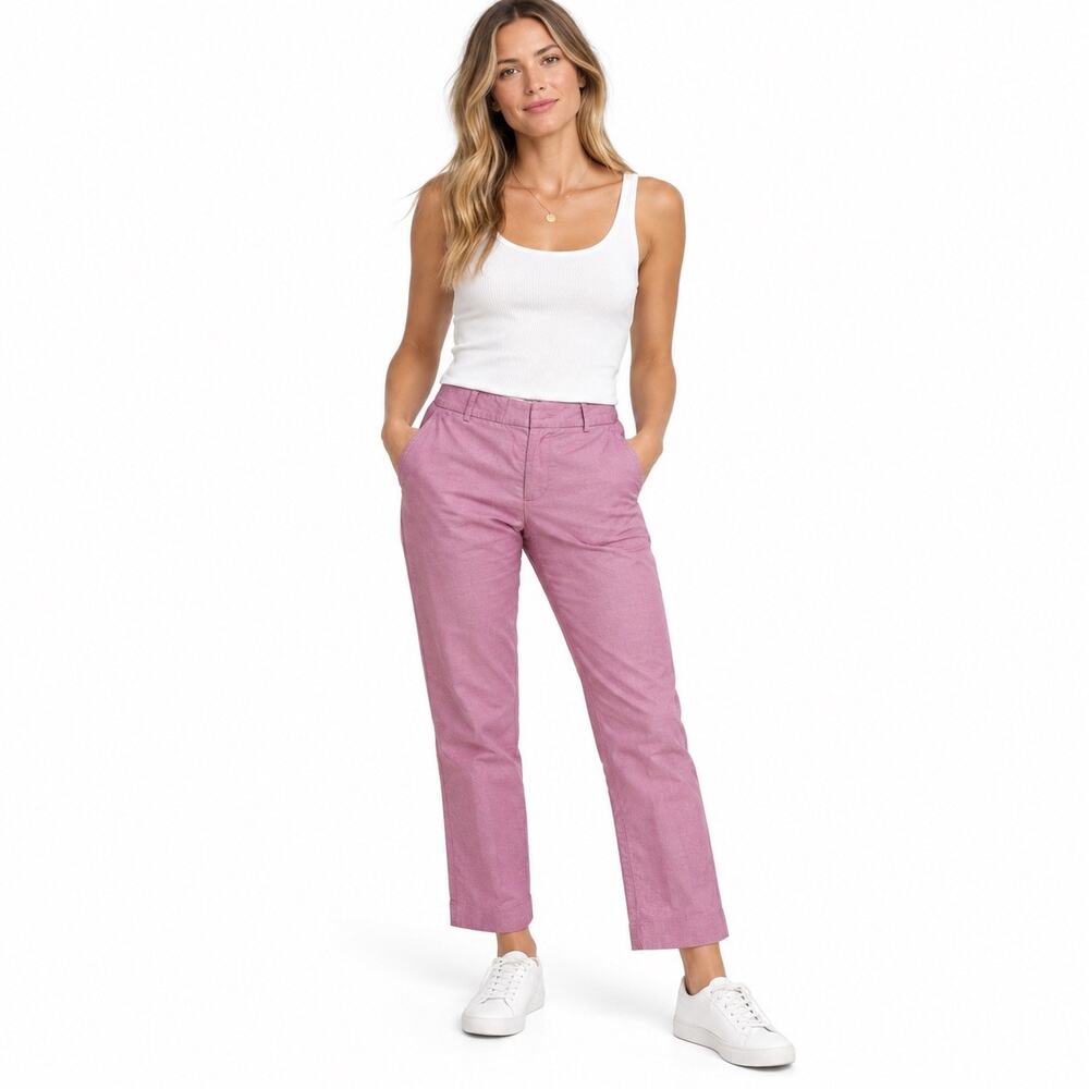 J.Crew Women’s Pink/Mauve Cotton Straight-Leg Pants women 4